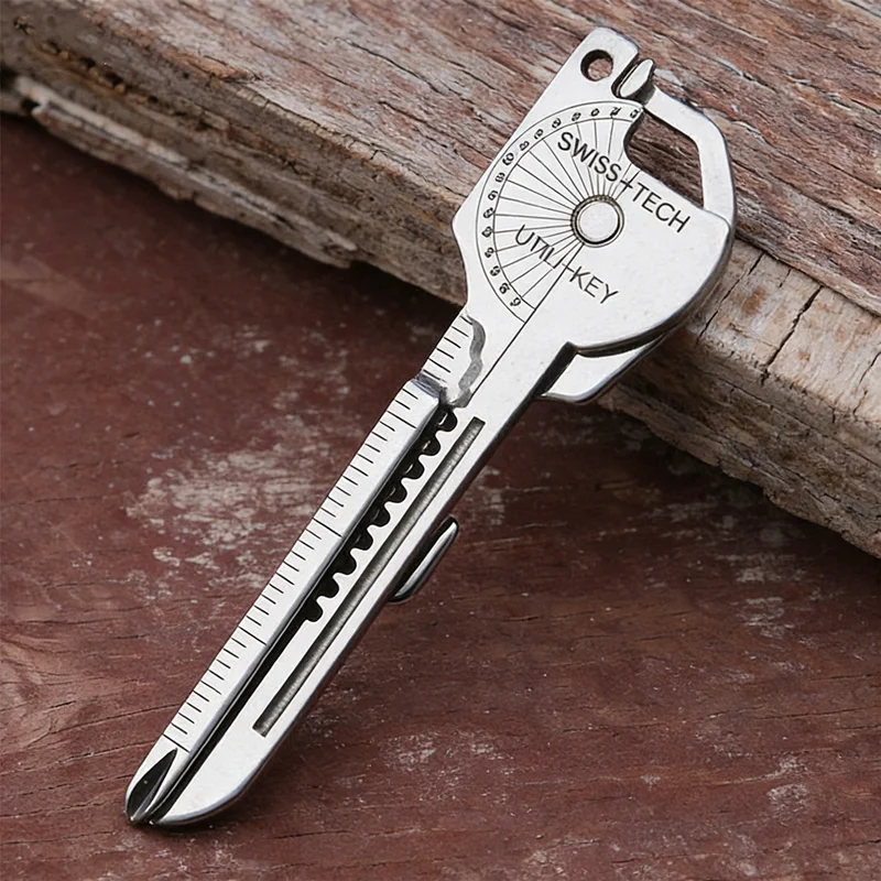1PC 6-in-1 Stainless Steel EDC Multi Tool Utili-Key - Keychain Pocket Cutter Knife Screwdriver Unboxing Tool photo 1