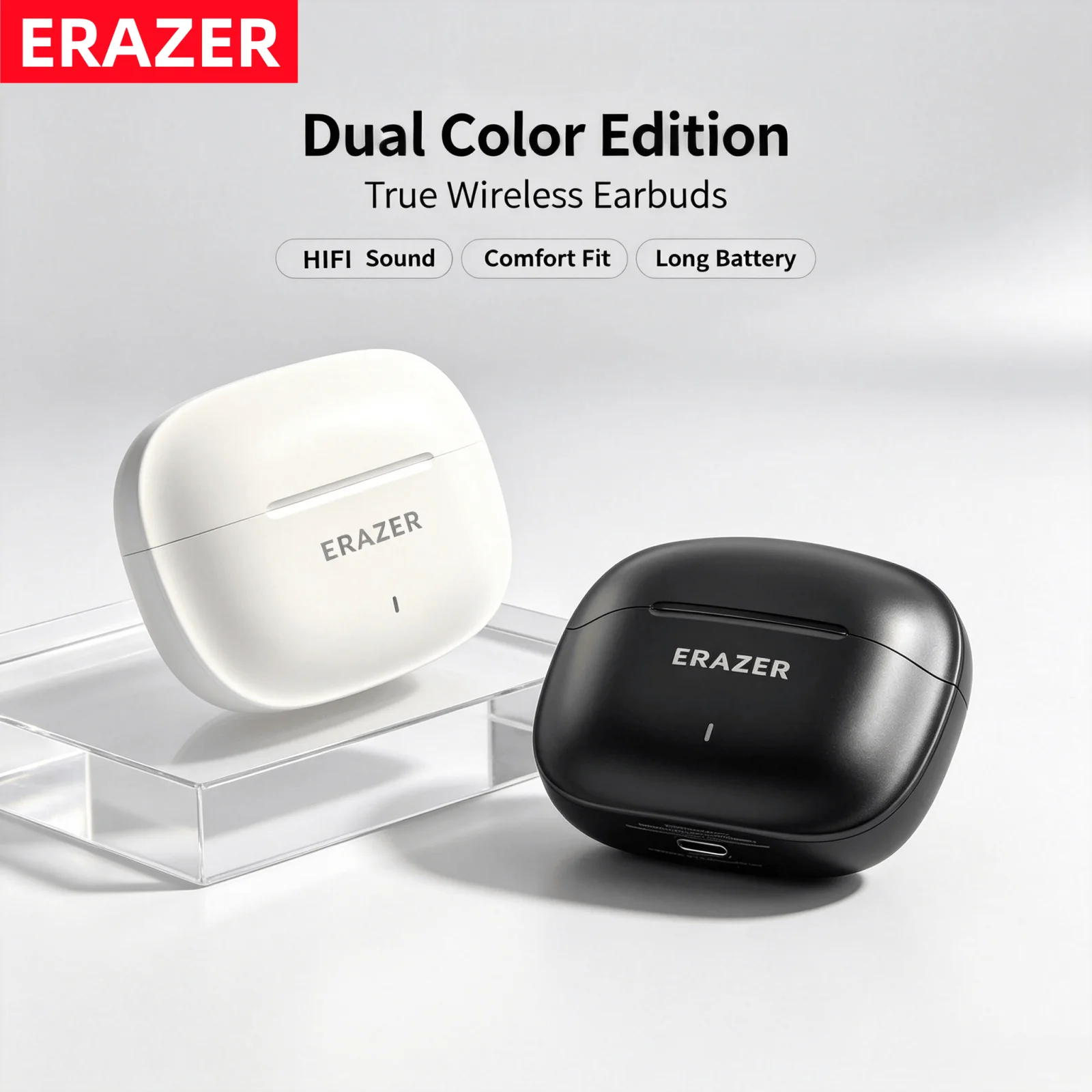 ERAZER HT82 Wireless Earphones Bluetooth 5.4 Earbuds HiFi Audio Deep Bass Headphones For Music Lovers And Outdoor Use Earbuds photo 1