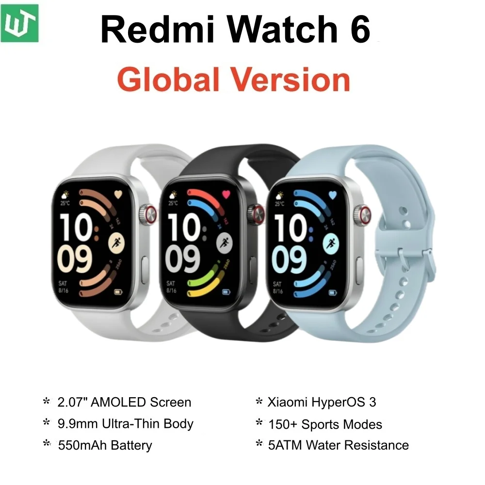 Xiaomi Redmi Watch 6 Global Version Smartwatch 2.07'' Display Bluetooth Phone Call Health Monitoring Sports Mode 550mAh Battery photo 1