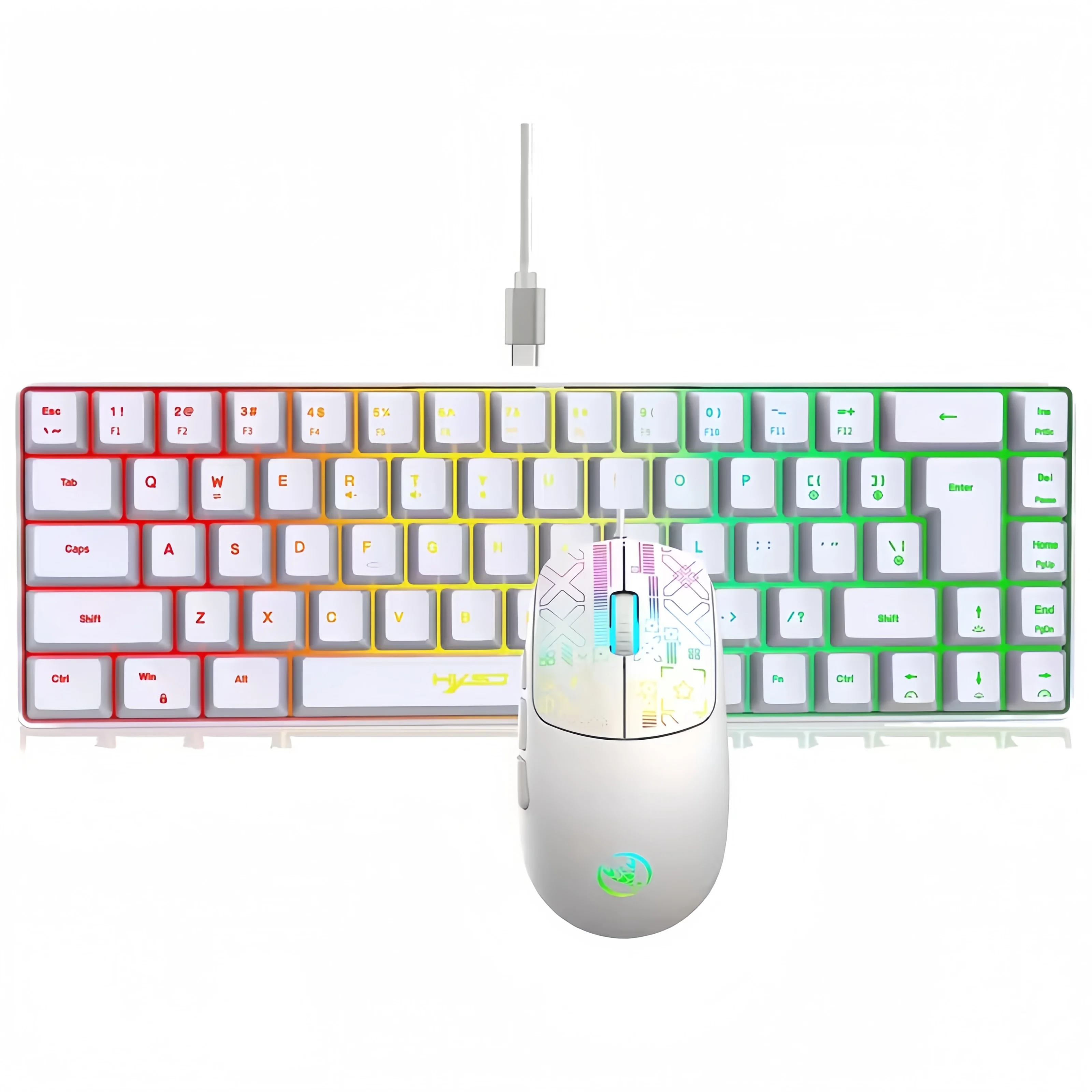 RGB Backlit Wired Gaming Keyboard Mouse Combo (68-Key) photo 1