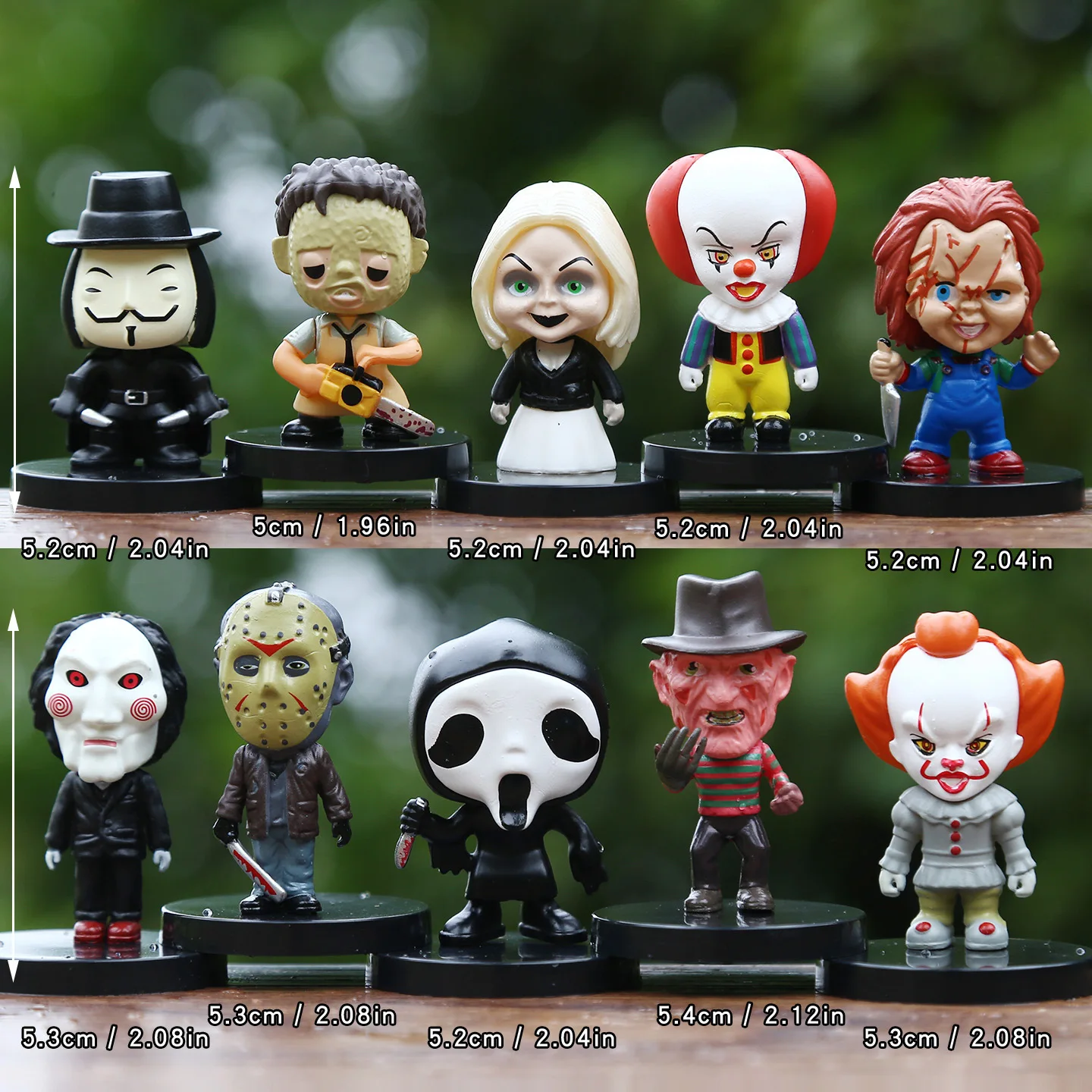 10PCS Horror Film Series Jason Freddy Clown Action Figure Toys PVC Model Halloween Gift Vinyl Figurine Doll Gift photo 6