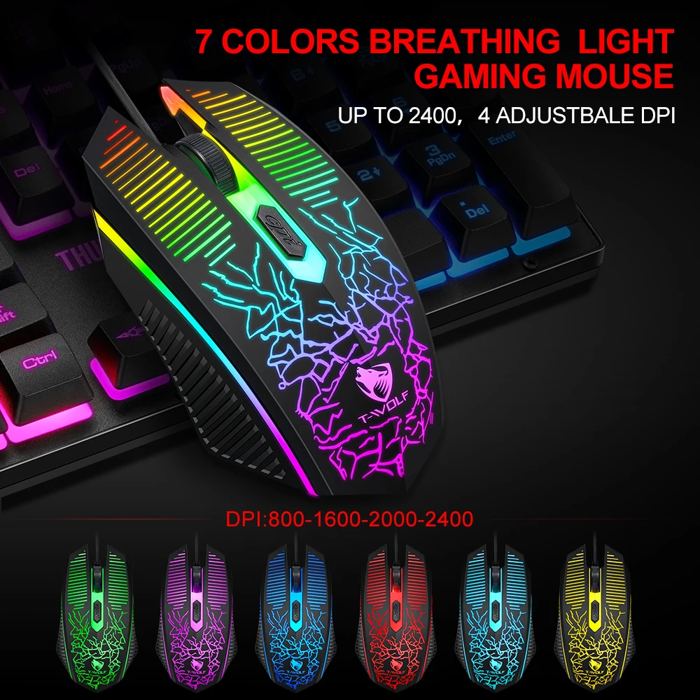 Electronic Sports Set  3 In 1 Wired Backlit Keyboard Gaming Mechanic Kit Waterproof Luminous 104 Key Keyboard Mouse Set 2025 NEW photo 2