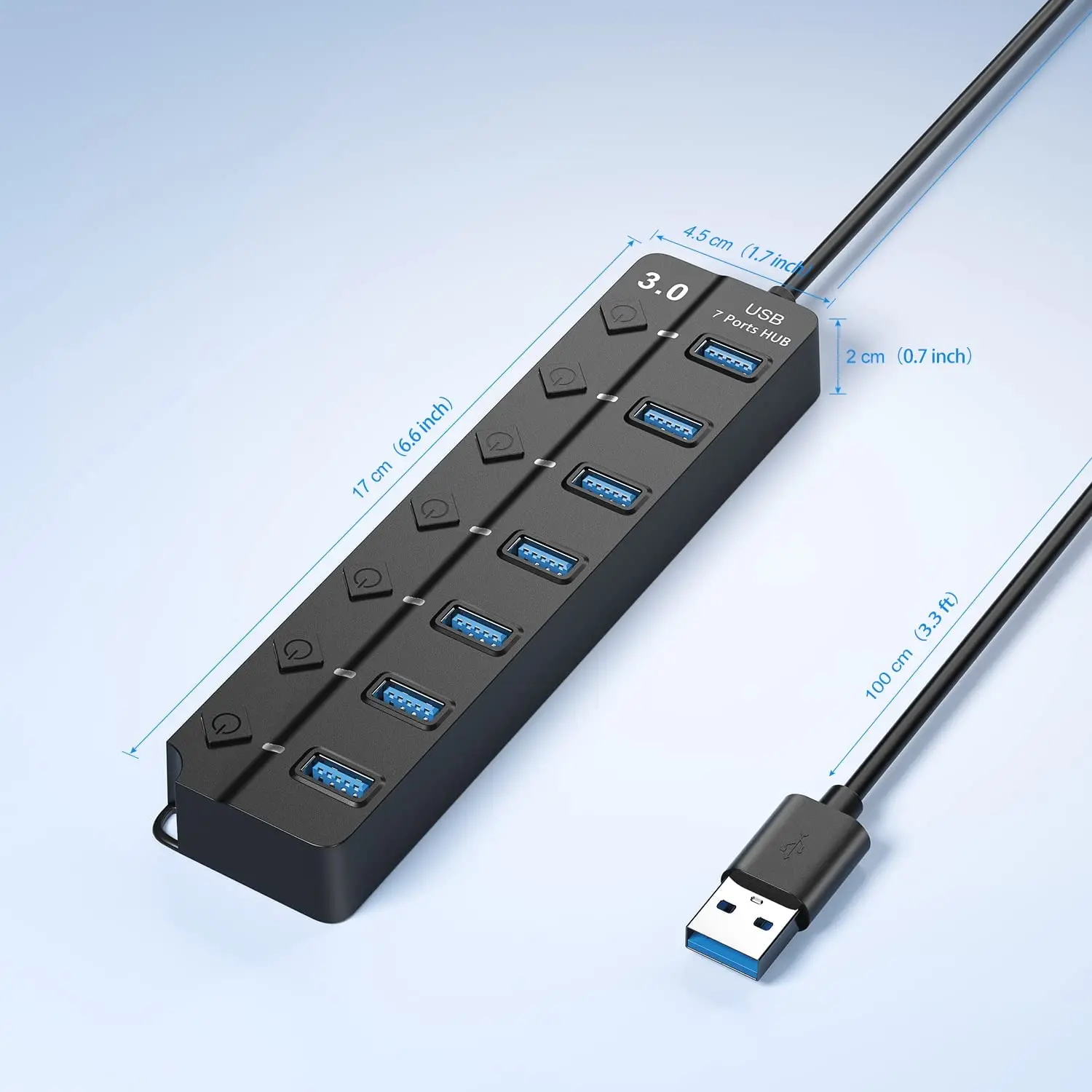 USB 3.0 Hub USB Hub 2.0 Multi USB Splitter Hub 100cm Long Cable Multiple Expander for Computer Laptop PC Accessories USB Adapter photo 6