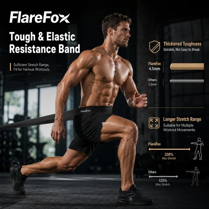 FlareFox Resistance Bands Set Push-pull Rod Chest Muscle Training Pull-Up Assist Strap Agility Training Gym Equipment for Home photo 5