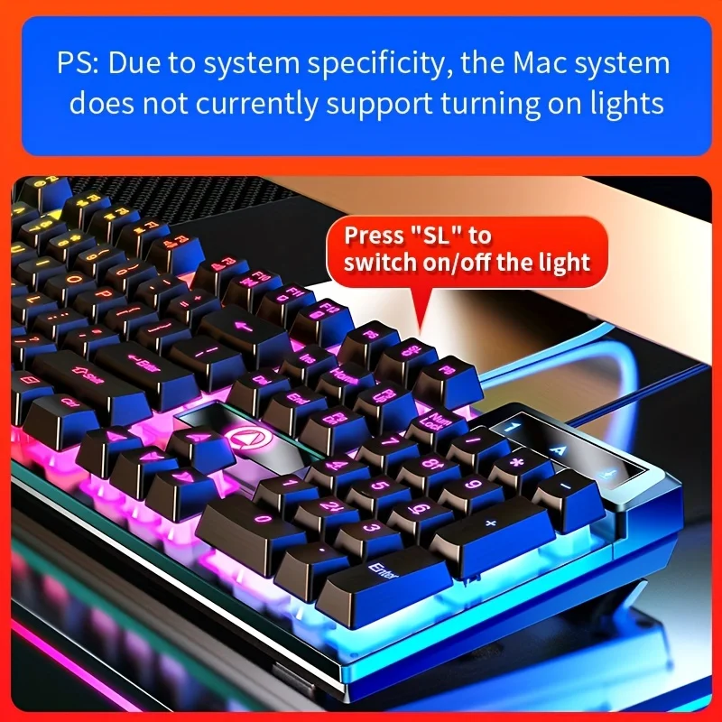 Game Keyboard USB Wired Mechanical Feel Luminous Keyboard with Backlight Desktop Computer Notebook Office Universal photo 5