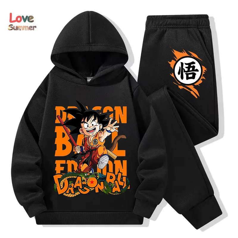 Anime hoodie pant 2pcs3-14 Years Kids Tracksuit DragonBall Clothes Goku Hoodie Boys Girls Sporty suit Ideal Daily Outdoor Wear photo 1
