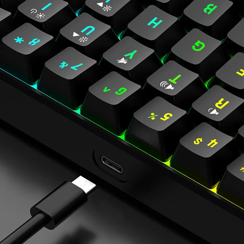 Gaming Mechanical Keyboard Rgb Mechanical Gaming Keyboard Mouse Set with 61 Wired Mini Office Kit for Universal for Gamers photo 5