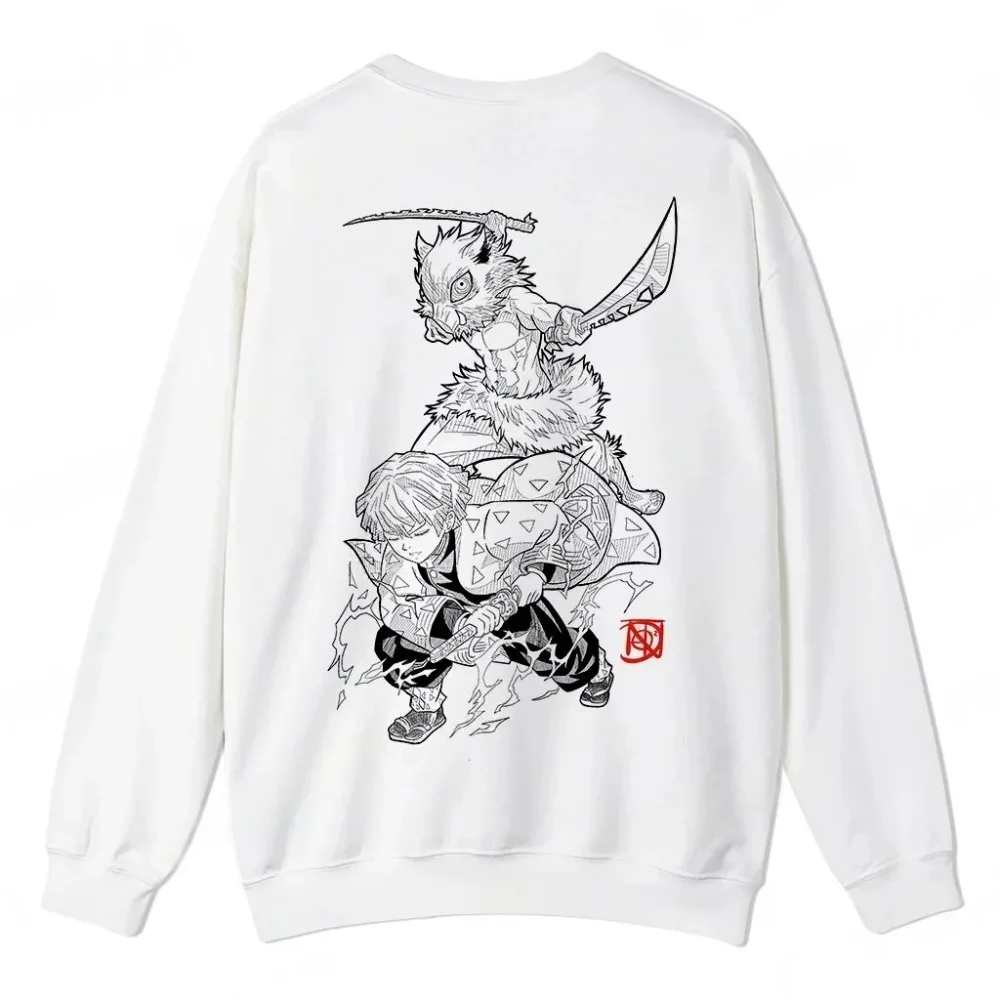 Demon Slayer Men's Sweatshirt Hashibira Inosuke Anime Hoodie Spring and Autumn Boys Children's Long-sleeved Parent-child Outfit photo 2