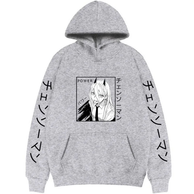 Chainsaw Man Power Anime Graphic Hoodies Vintage Oversized Hooded Sweatshirt Long Sleeves Soft Cotton Hoodie Men Women Clothes photo 4