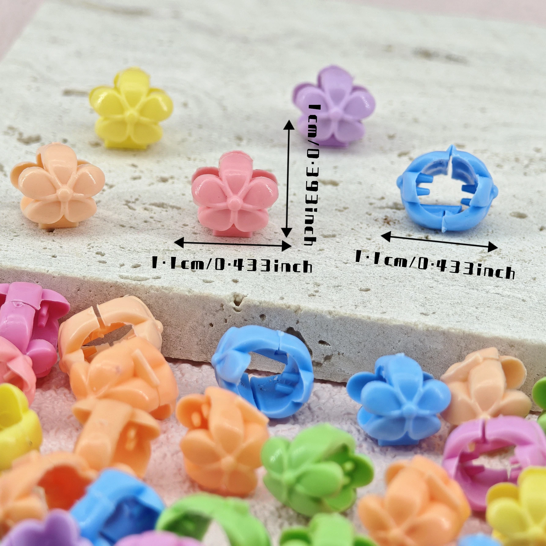 60pcs Hair Braids Beads Headwear Cute Candy Colors Plastic summer  Hair Claw Clips  Hair Accessories Loc Hair Jewelry for Braids photo 6
