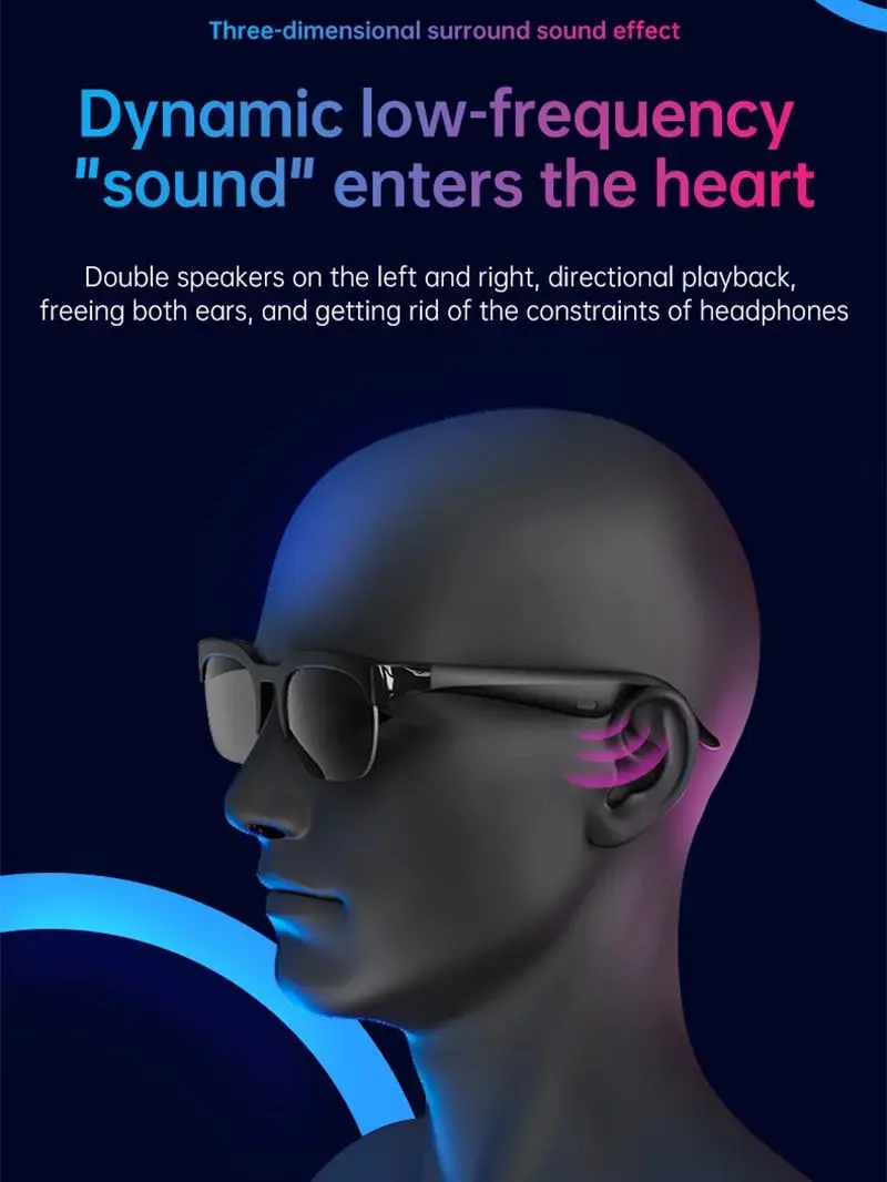 2026 New Smart Glasses AI Translation Bluetooth Conversation Recording Listening To Music Smart Sunglasses for Men Women photo 5