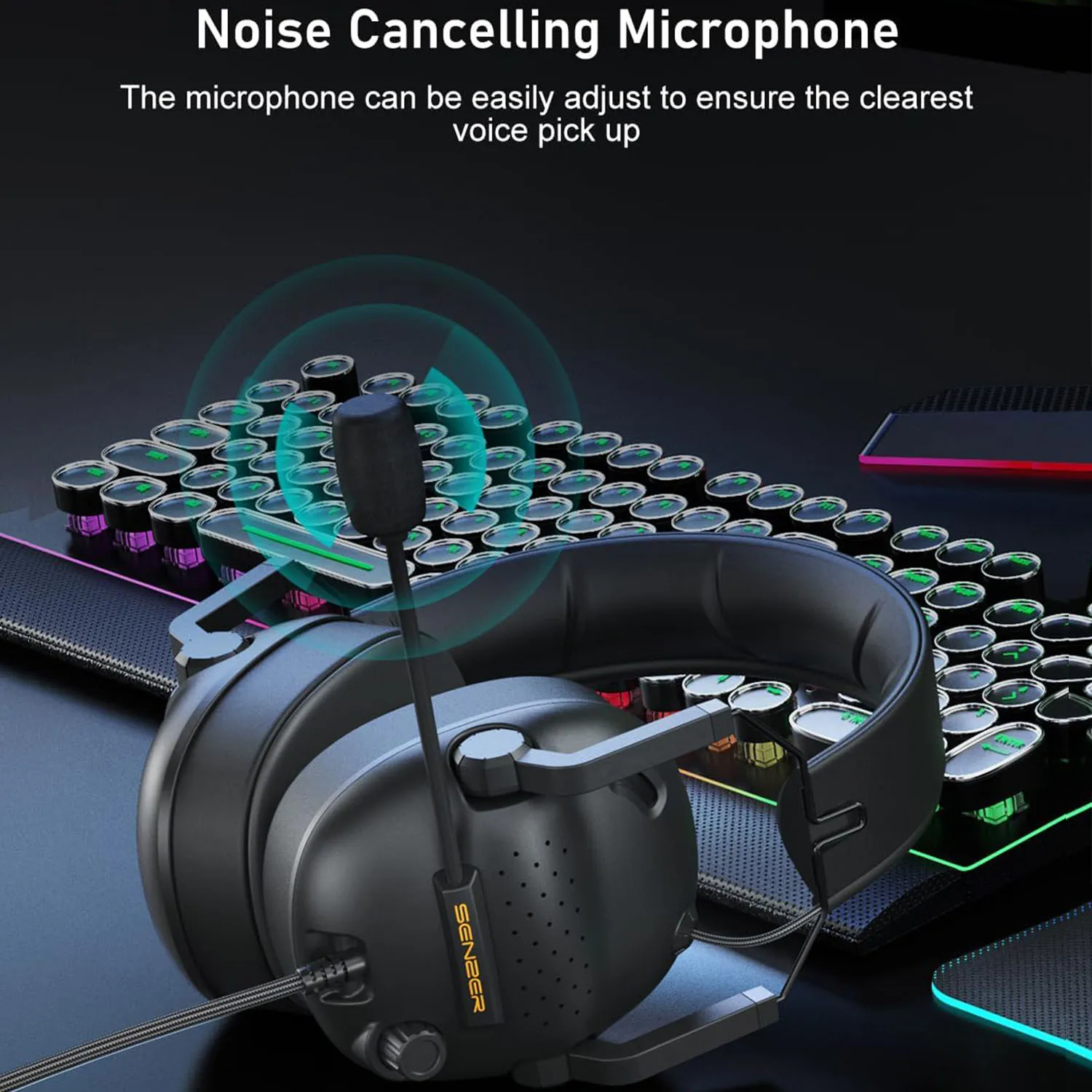 Wired Gaming Headset with Microphone for Pc,Xbox One Series,Ps4,Ps5,Switch,Noise Cancelling Headphones for Laptop,Nintendo,Gamer photo 5