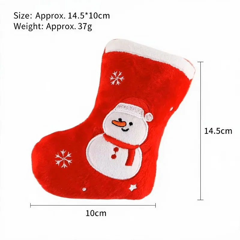 Cute Christmas Stocking Pet Squeaky Plush Toy Vocal Teeth Grinding Dog Chew Toy for Small Medium Large Dogs photo 6