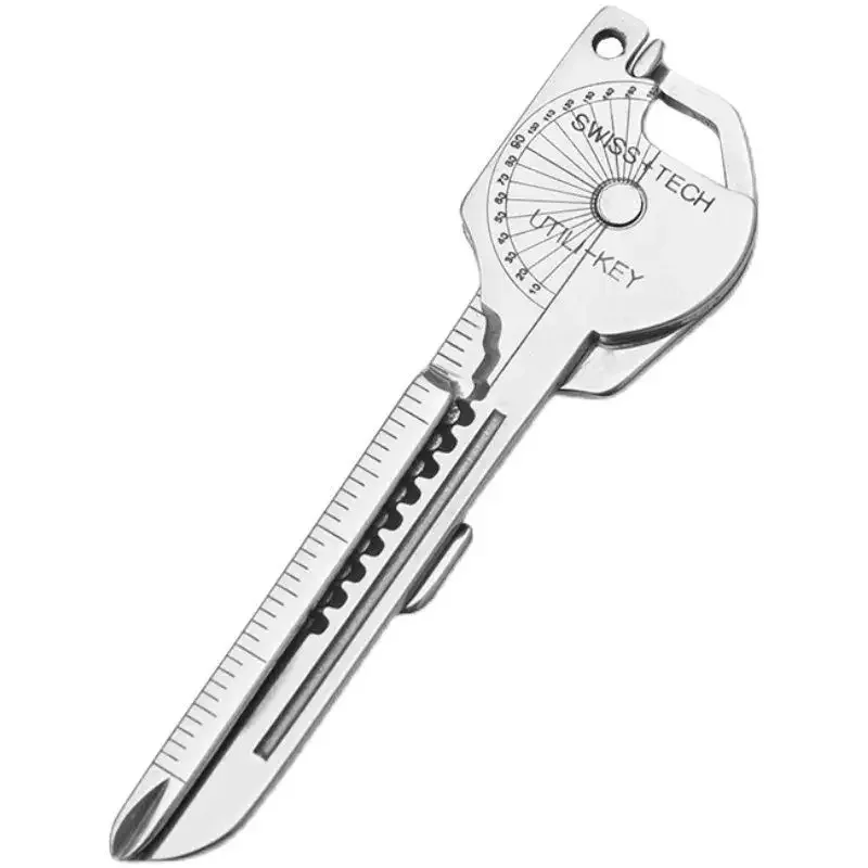 Survival Multi-Tool Keychain, 8-in-1 Folding Pocket Tool with Pliers Screwdriver Can Opener, Emergency Carabiner Clip, Compact photo 2