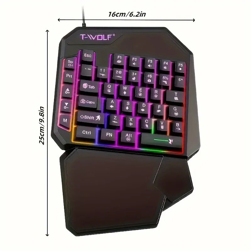 2 In1TF900 Gaming Keyboard and Mouse Set Ergonomic Wireless Gaming Keyboard 7 RGB Backlighting, for PUBG Mobile Games /Laptop photo 6