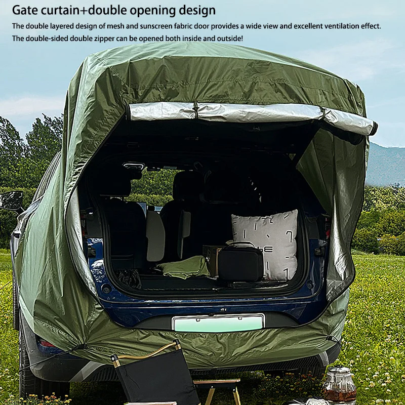 Outdoor Car Rear Tent Camping Picnic Car Rear Tent with Canopy Car Rear Extension Tent Sunshine-Proof Rain-Proof Car Rear Tent photo 3