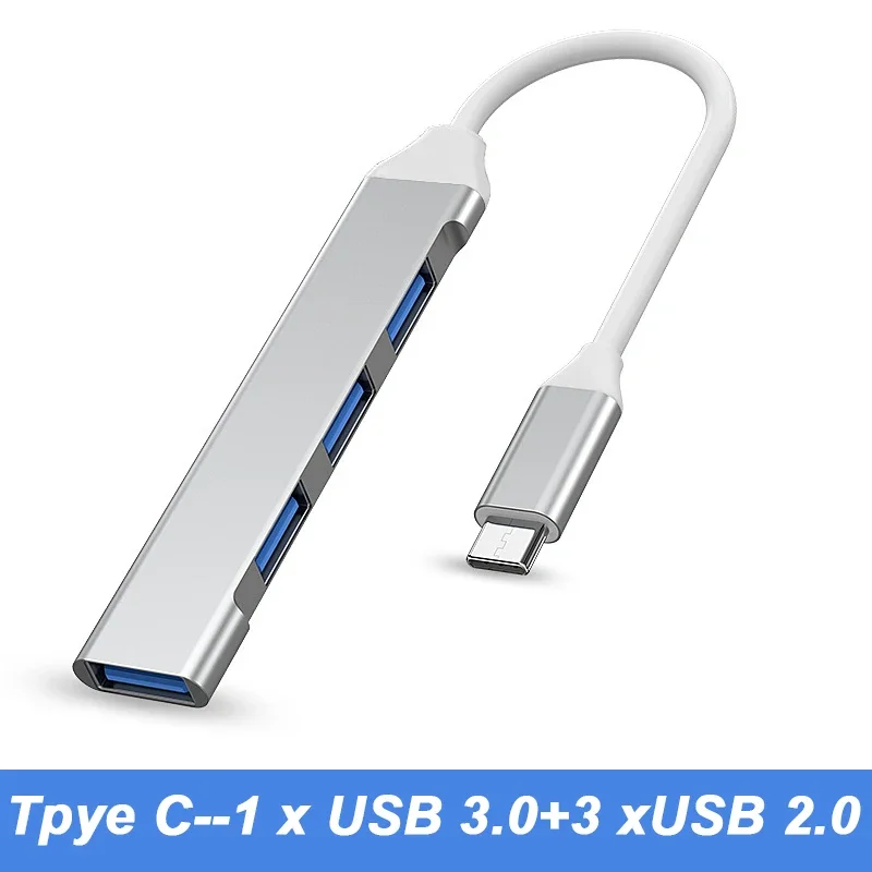 4 Port USB 3.0 Hub USB Hub Type C Dock Multi Splitter Adapter OTG Type C HUB for iPhone 15 Xiaomi Huawei Macbook Pro USB 3.0 2.0 photo 3