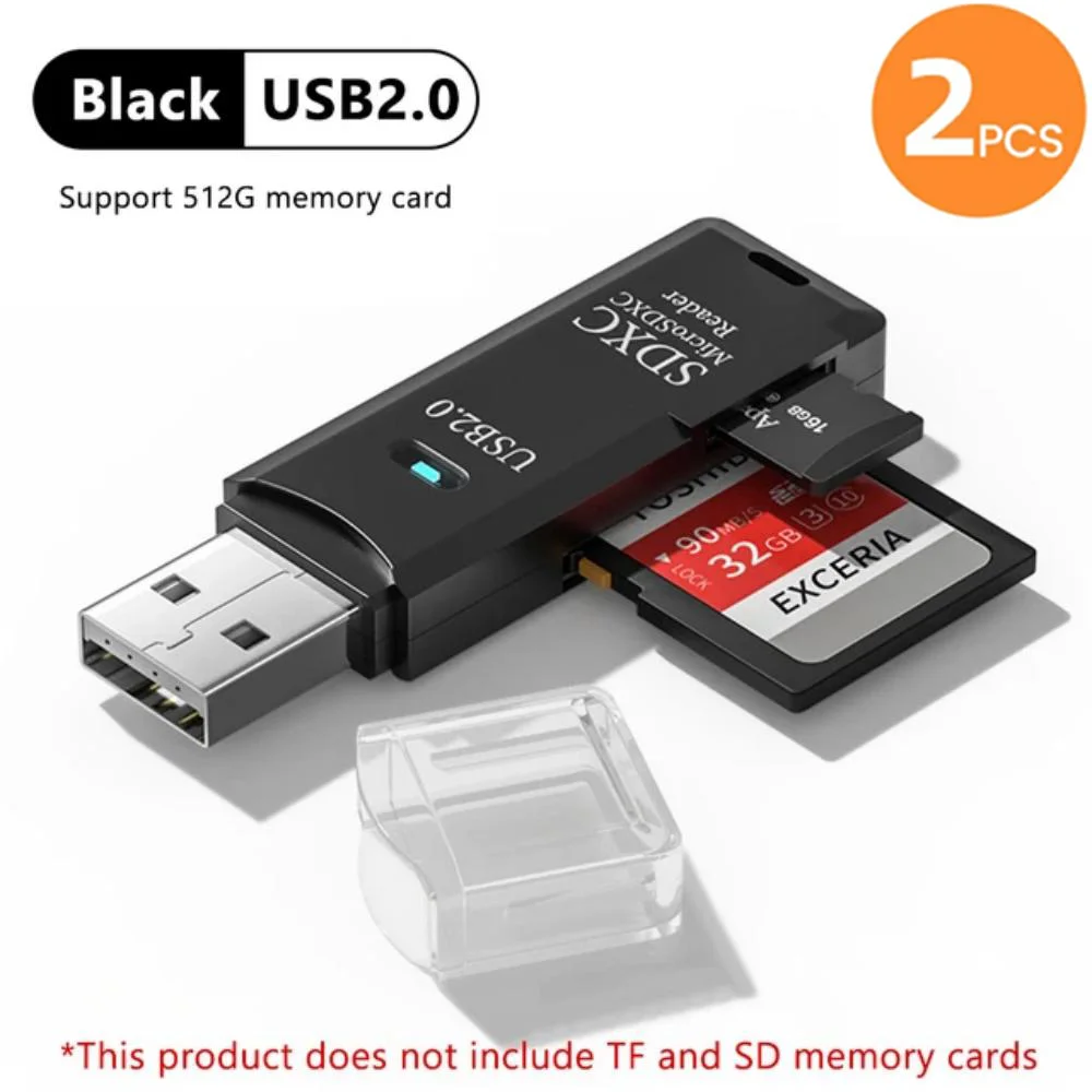 2-in-1 USB 3.0 High Speed Card Reader TF Memory Card Adapter Portable USB Flash Drive Design for PC Laptop Office Accessories photo 6
