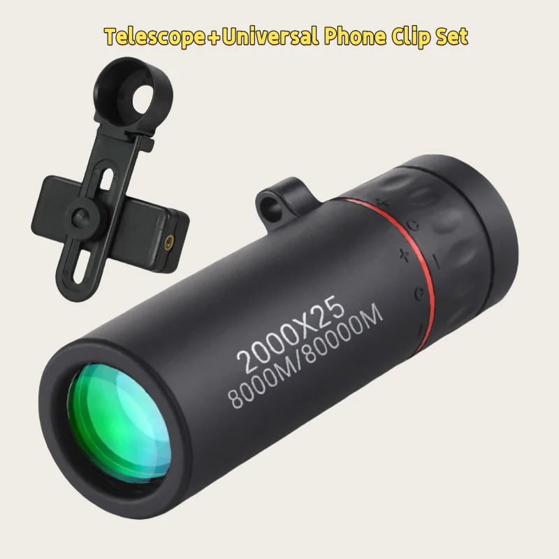 2000x25 HD Monocular Telescope Mini Portable Mobile Phone Telescope with Holder Outdoor Camping Hunting Birdwatching Telescopes photo 8