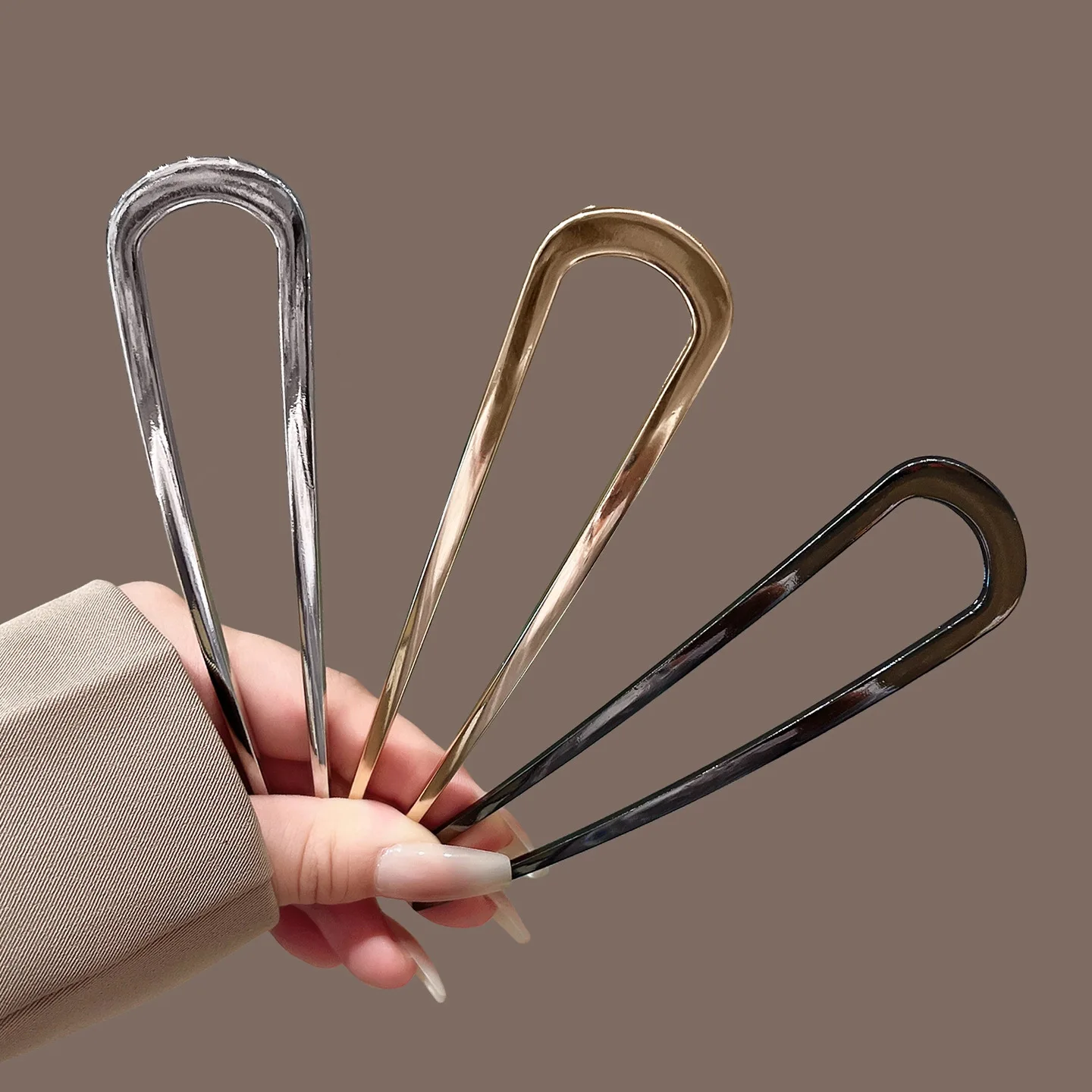 U-Shaped Hair Fork Fashion Tortoiseshell Acetate Acrylic Hairpin Geometric Headwear Hair Sticks Women Girls Hair Accessories photo 7