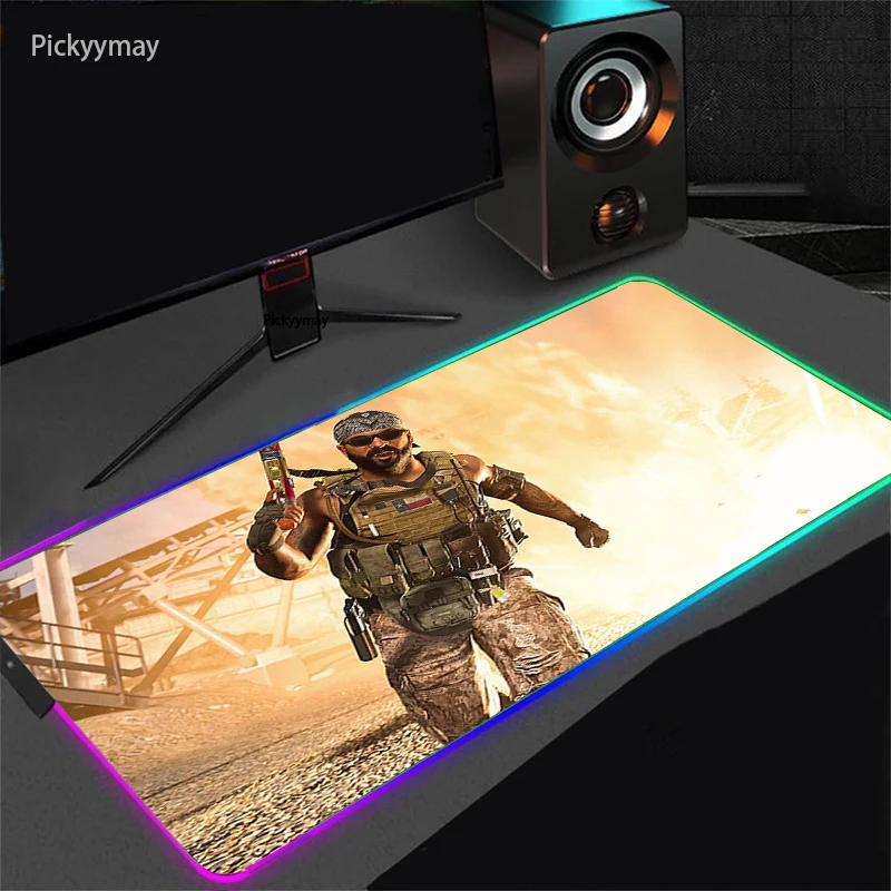 RGB Gaming Mouse Pad Mousepad Large Mause Pads Warzone Gaming Carpet Mouse Mat Gamer LED Backlight Deskmat Pc Gamer Accessories photo 7