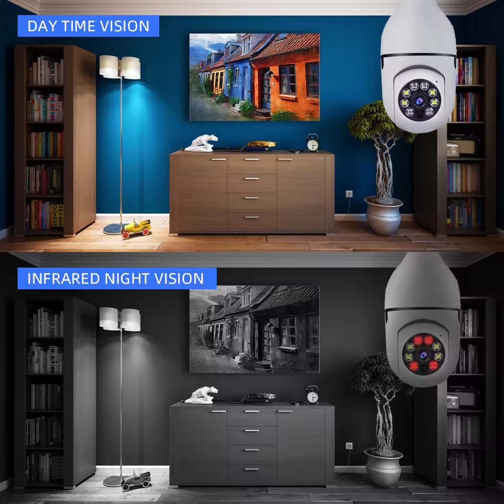1080P Smart Home Security PTZ Camera Wireless Lights 360 Degree Surveillance Remote View CCTV Security WIFI Light Bulb Camera photo 3