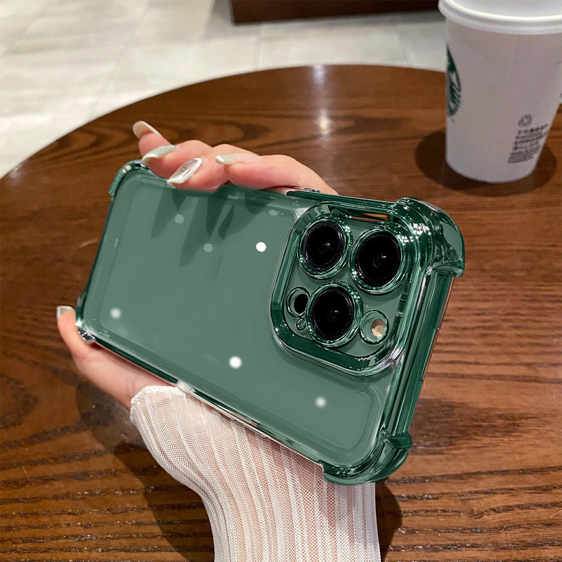 Four-corner Drop-resistant Phone Case Full Cover Transparent Electroplated Space Protective Cover photo 4