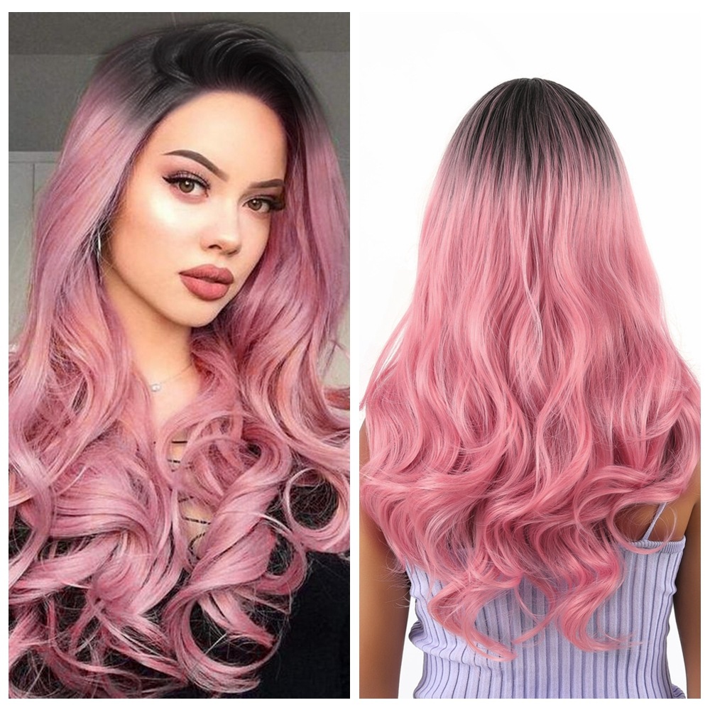 Fashion mid-length curly hair dyed wig photo 2
