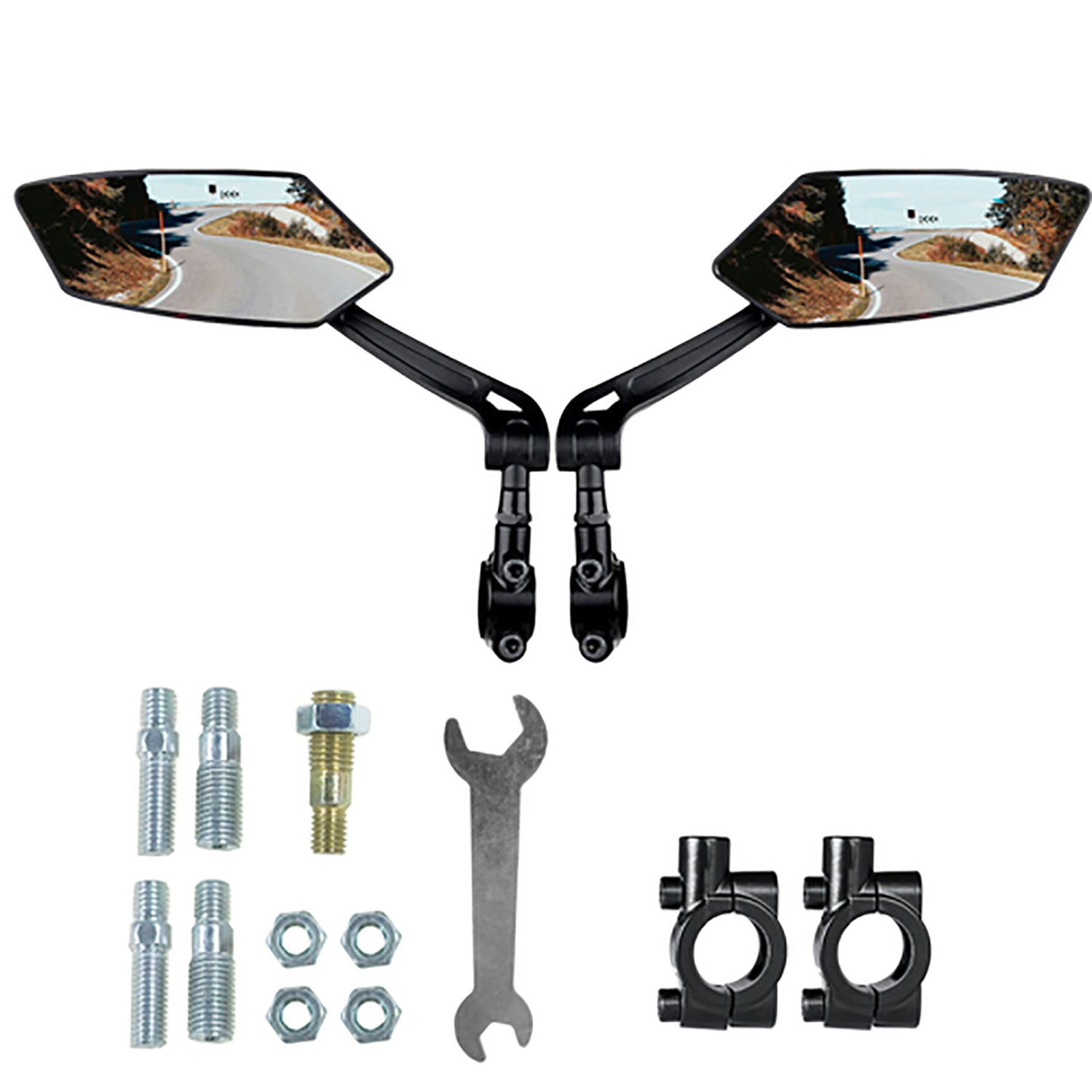 Bike Mirrors E-Bike Rearview Mirrors 1 Pair Right And Left MTB City Bicycle Mirrors Handlebar Rearview Mirror photo 2