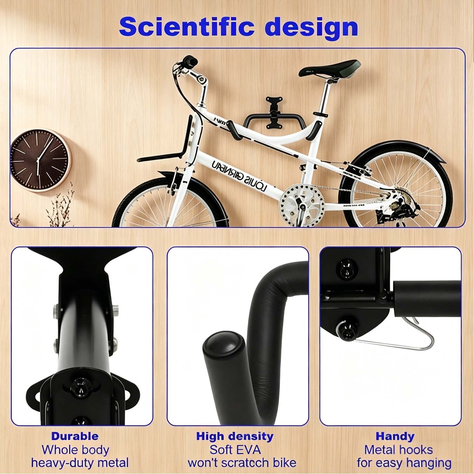 2pcs Bike Storage Hanger Wall Mounted Bicycle Hook Rack Garage Stand Tool photo 5