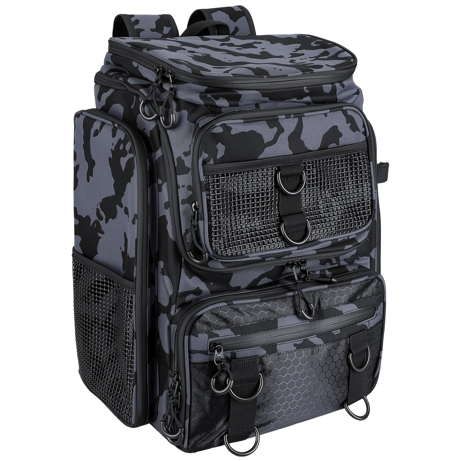 42L 11Gal Fishing Backpack Large Capacity Fishing Tackle Storage Bag With Rod Holders 16 Pocket Water-Resistant With Divider Adjustable Padded Straps For Fishing Gear Outdoor Camping Hiking photo 1