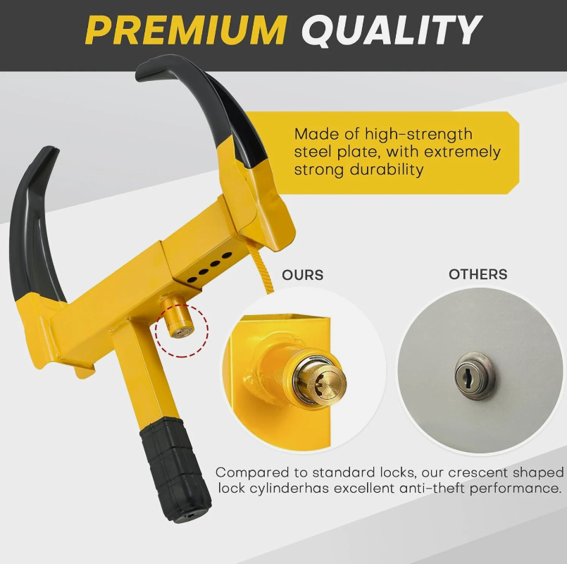 High Performance Wheel Clamps With Safety Lock For Caravans, Cars Vans And Trailers DE photo 2