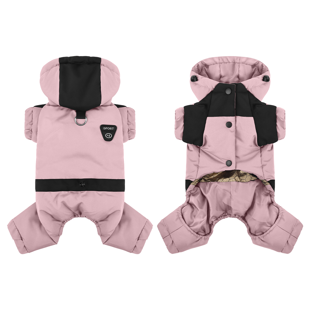 Water Resistant Dog Winter Coat, Graphene Thermal Warm Four Legged Dog Snow Jacket Hooded Pet Cold Weather Snowsuit, Windproof Padded Dog Clothes For Small Medium Dogs photo 3
