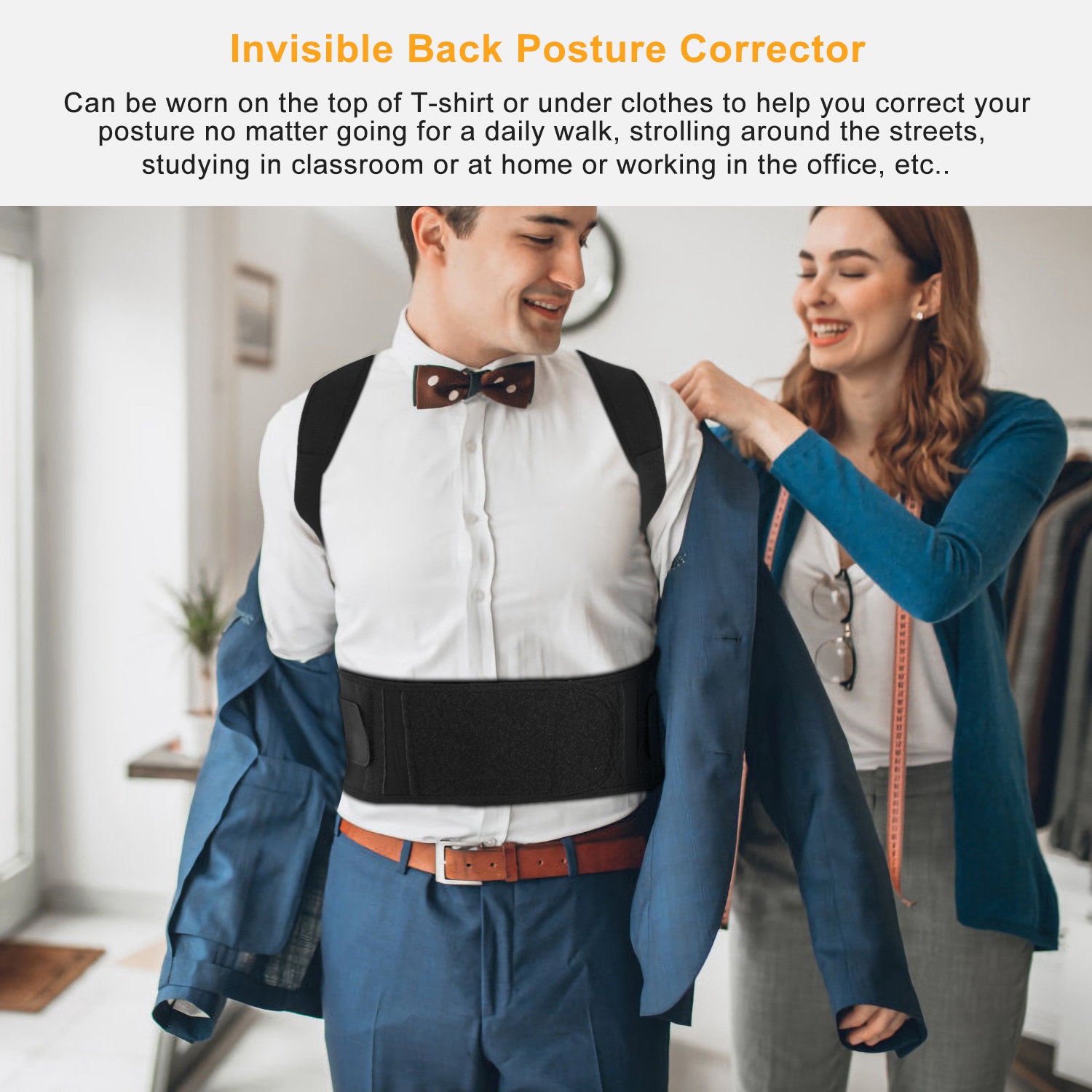 Unisex Posture Corrector Support Magnetic Lumbar Back Posture Support Belt Adjustable Upper Back Braces Clavicle Shoulder Brace Belt Pain Relief Therapy photo 6