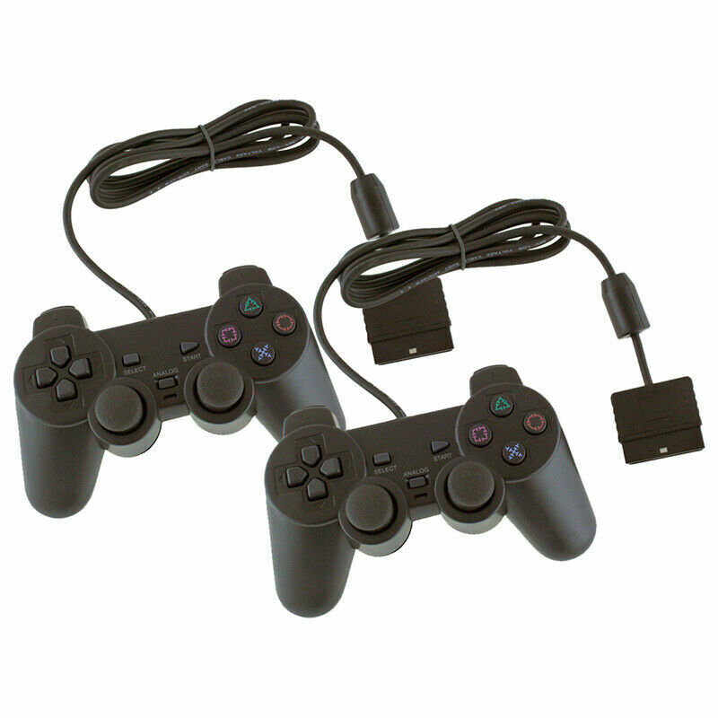 2PCS For PlayStation 2 PS2 Black Wired Game Controller Gamepad Joypad photo 3