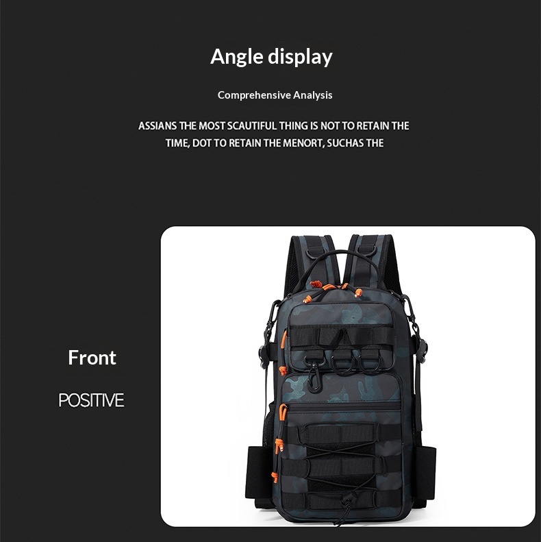New Outdoor Lure Backpack - Multifunctional Single & Double Shoulder Fishing Gear Bag Camouflage Lightweight Handheld Fishing Equipment Storage Bag - Orange photo 7