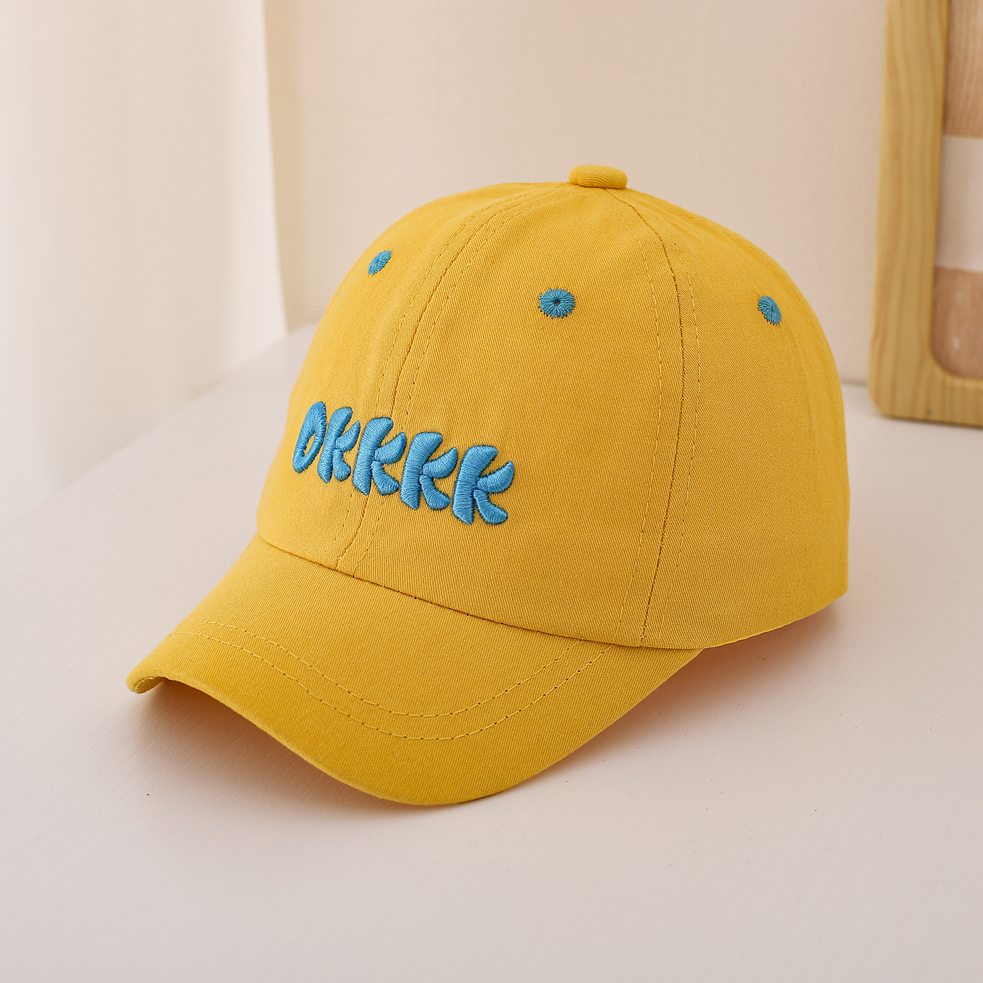 Children's Single-color Three-dimensional Letter Embroidered Adjustable Simple And Fashionable Baseball Cap Suitable For Outdoor Sports And Travel photo 4