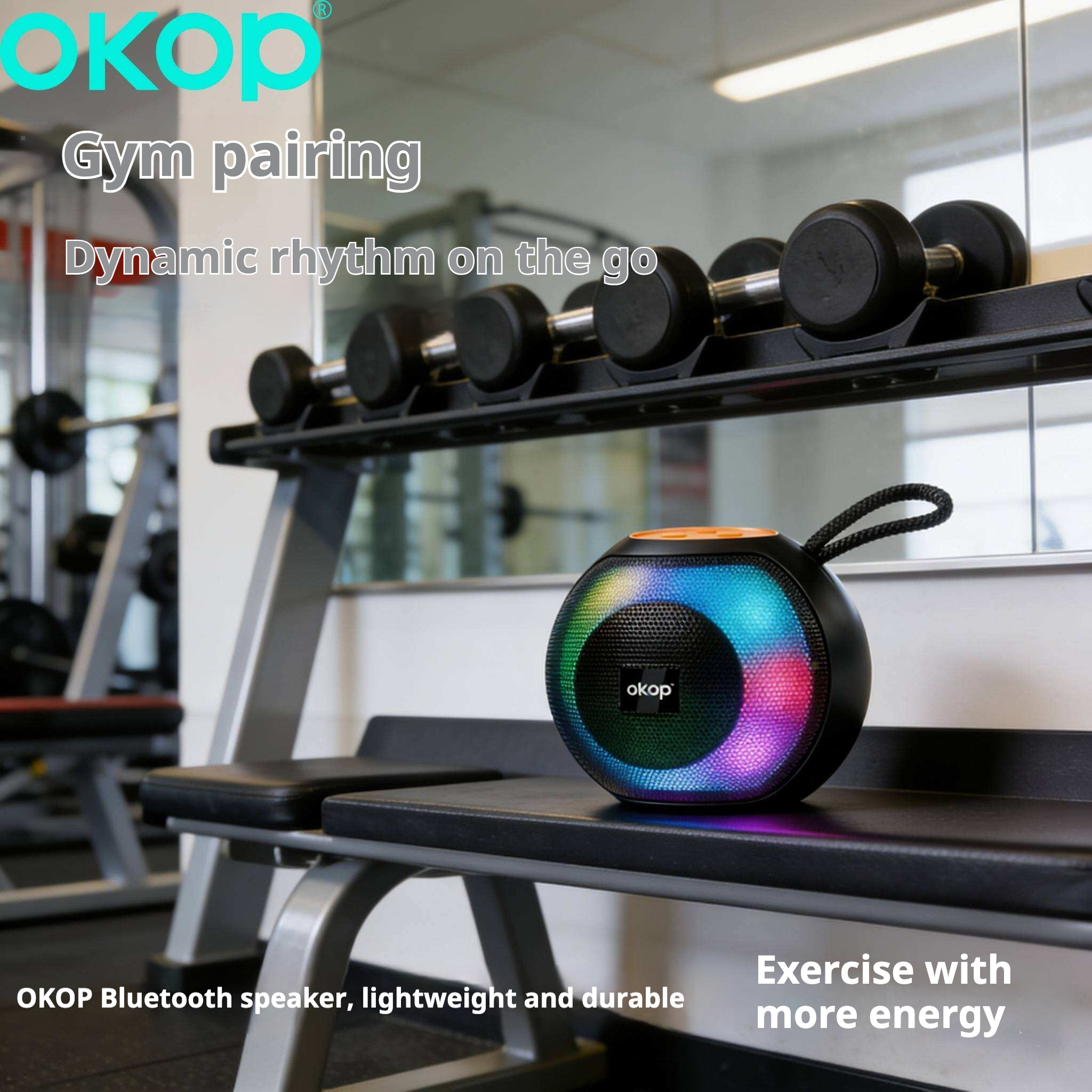 KP-586 Best-selling Wireless Bluetooth Speaker With Portable Handle And RGB Lighting Compact Design Ideal For Outdoor Sports And Gatherings. photo 2