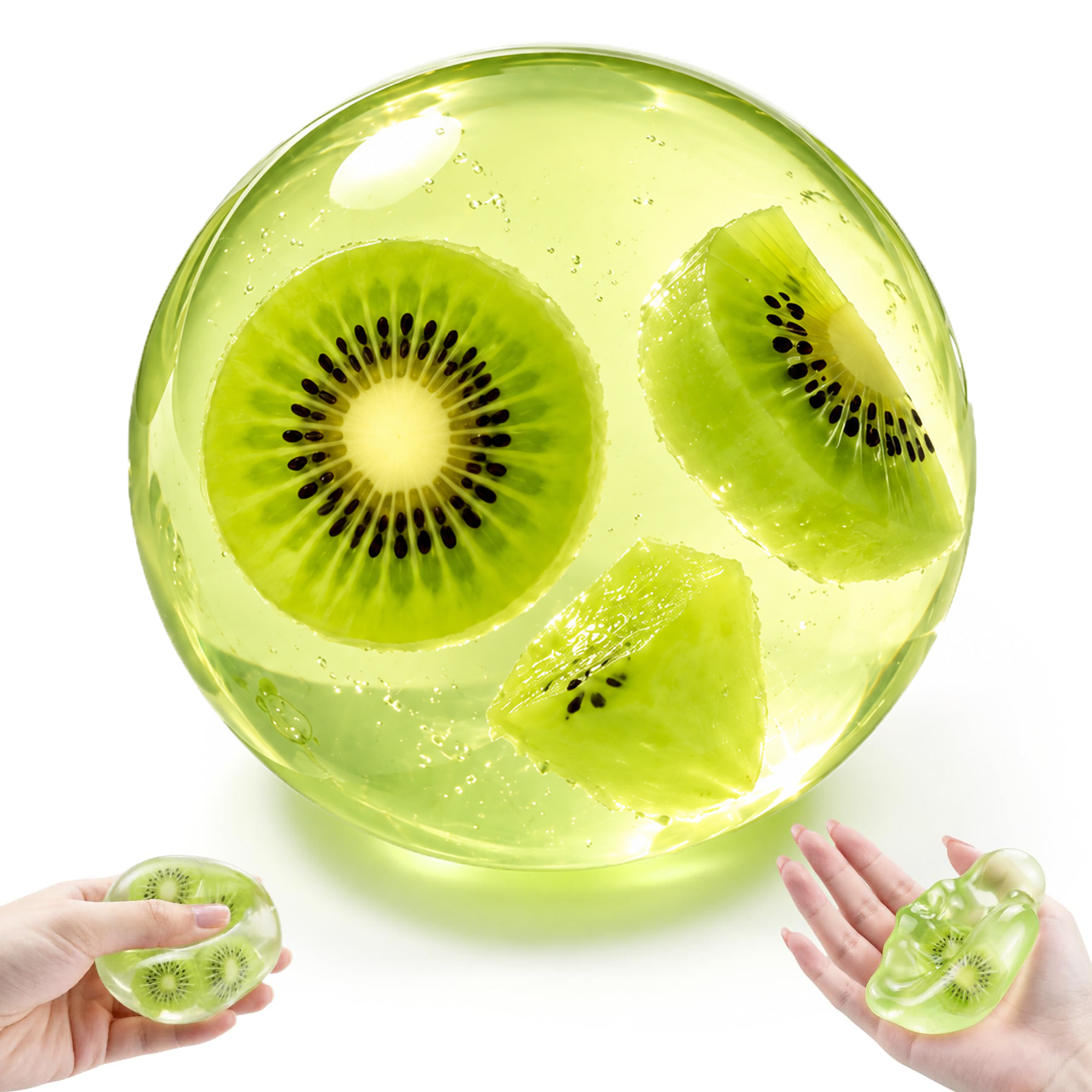 Coconut Oil Squishy, Slow Rising Stress Ball With Kiwi Inside Slow Rising Ball, Coconut Oil Filled Squeeze Toy, Soft Fidget Toy For Stress Anxiety Relief, Ideal Gift For Birthday Party photo 1