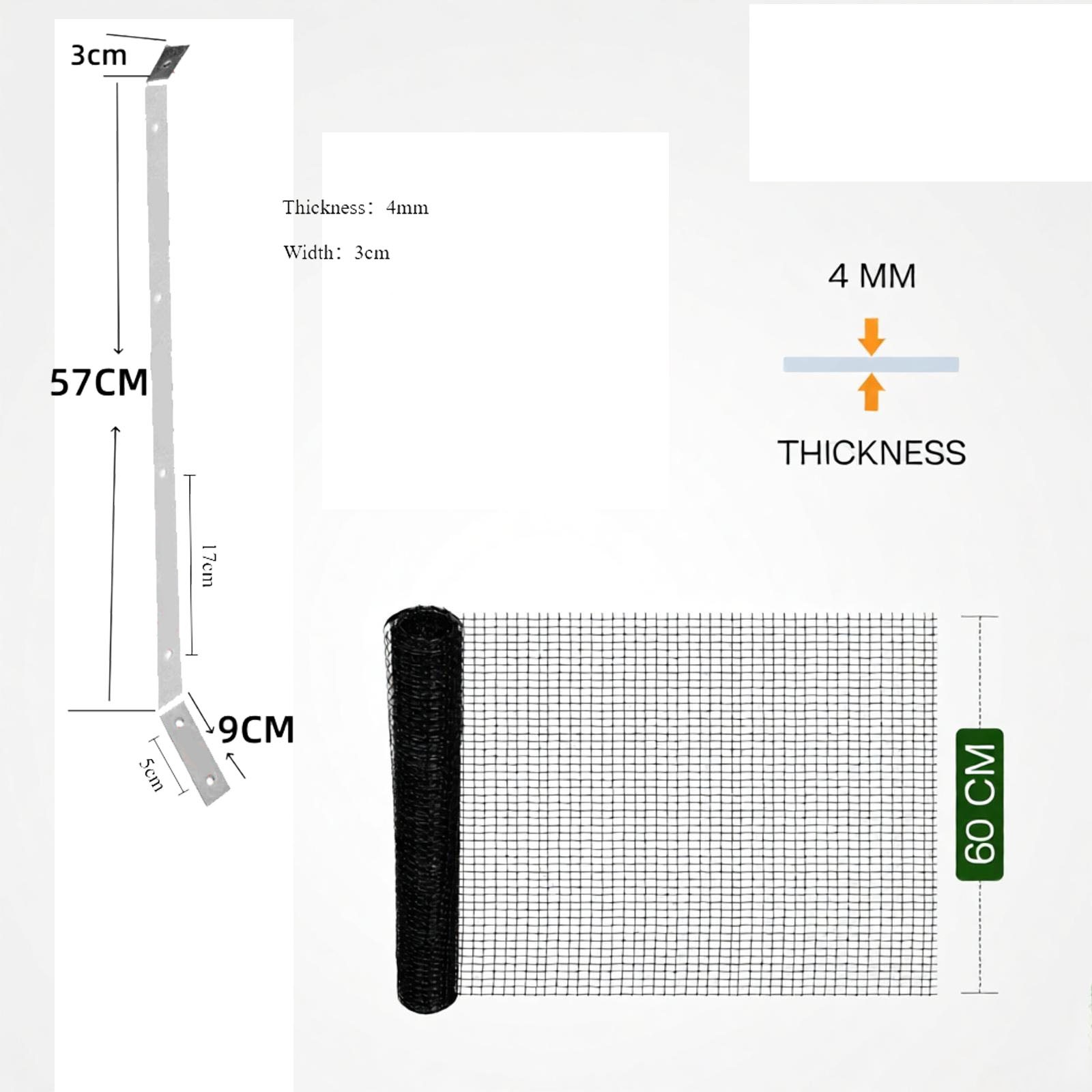 10M Cat Proofing Net Garden Fencing Security Steel Brackets And Mesh With Screws photo 2