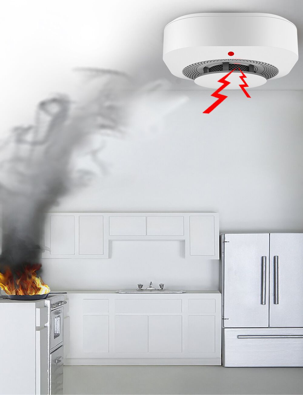 4 Pack Smoke Alarm Fire Protection Home Security System Smoke Alarm photo 6
