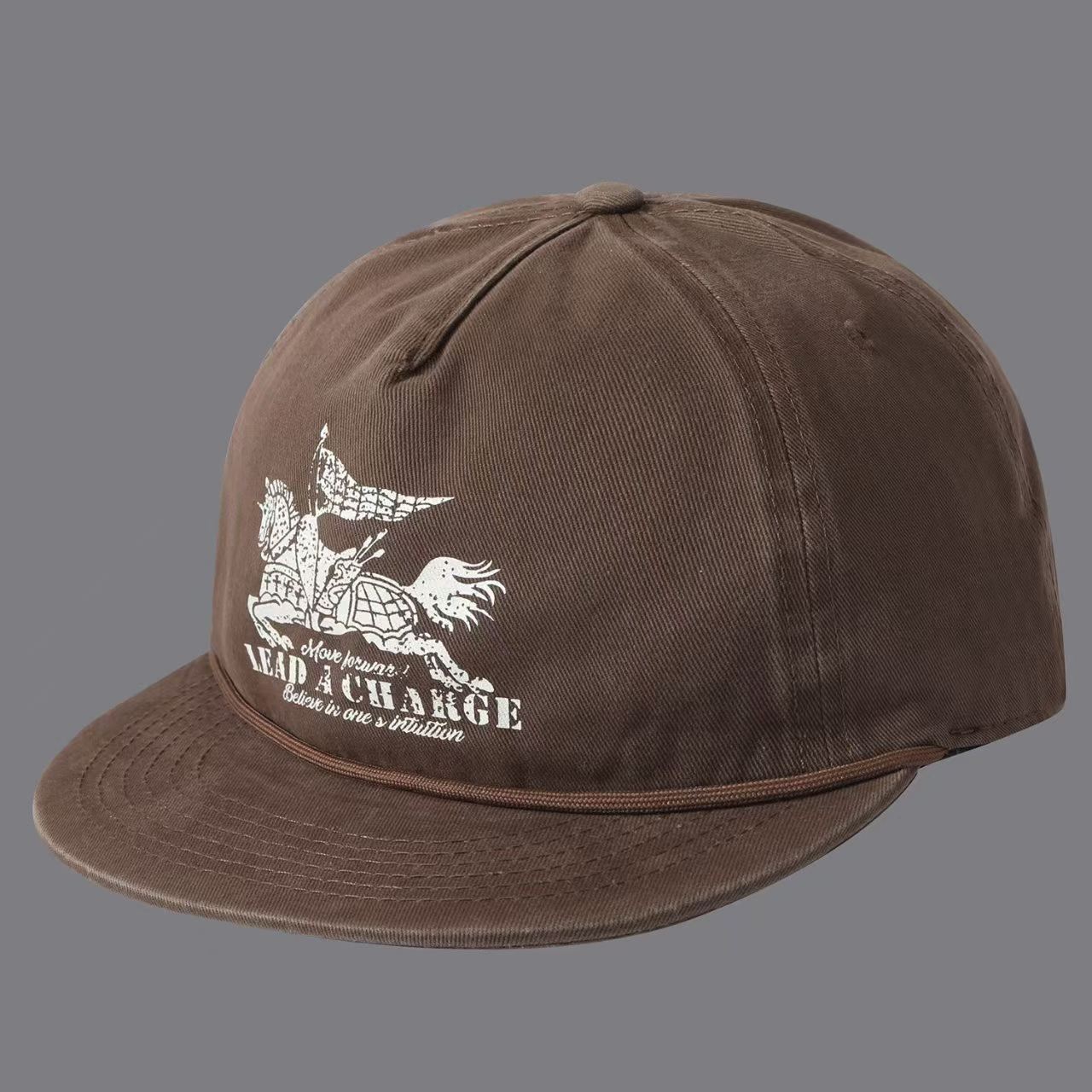 Printed Warhorse Flag With Lettered Band And Flat Brim Baseball Cap, Men's And Women's Versions, Suitable For Casual, Sports And Travel Wear. photo 5