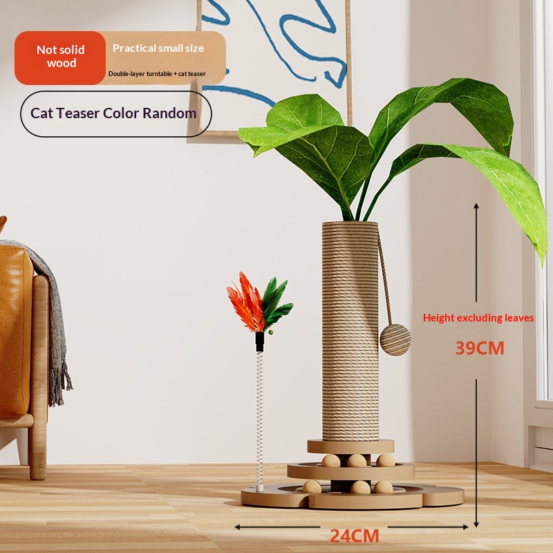 Cat Climbing Frame With Solid Wood Scratching Board, Durable Scratch-Resistant Cat Teaser Stick, Not Easy To Shed Debris, Cat Toy, Pet Supplies, Cross-Border Hot Seller photo 5