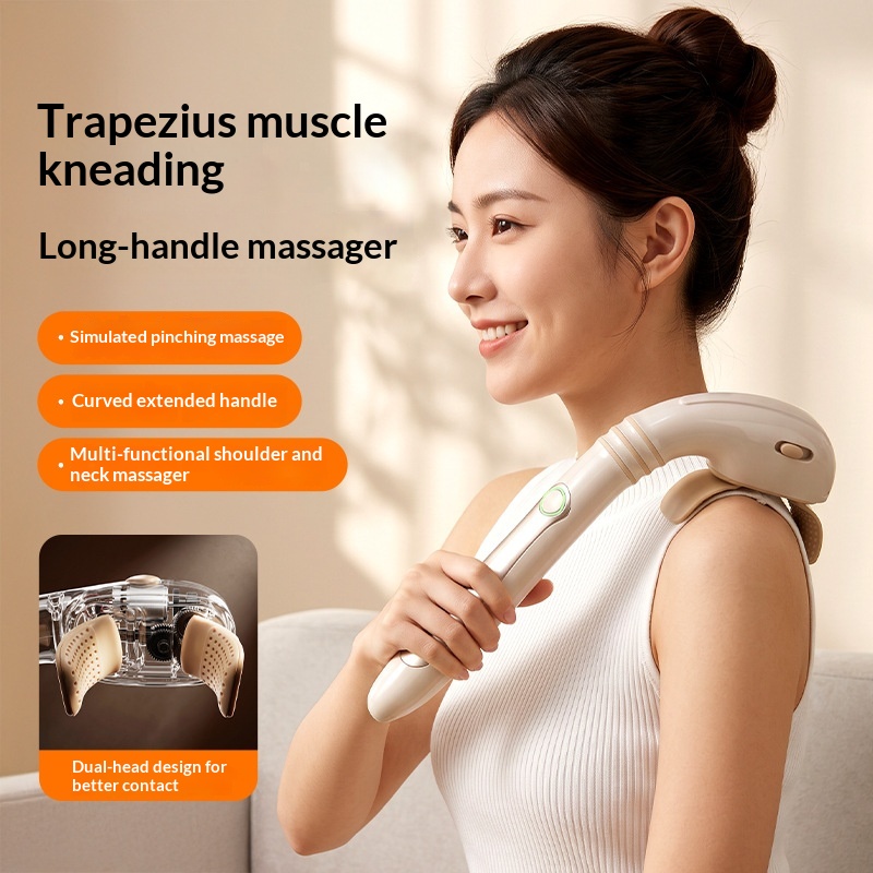 New Cross-border Model Of A Hand-like Kneading Massager With A Long Handle For Shoulder, Neck, And Cervical Spine, Adjustable Kneading Massager photo 1