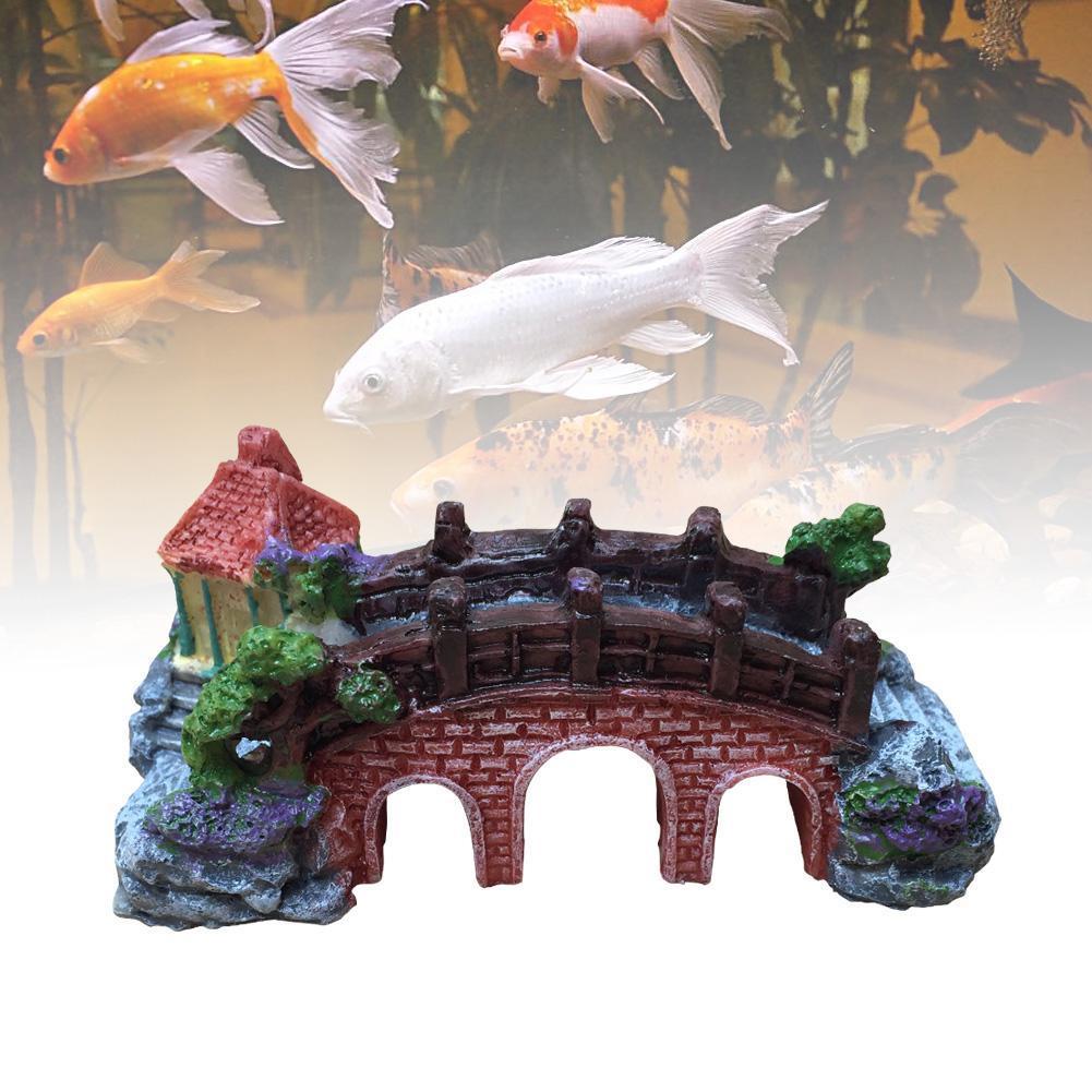 Fish Tank Aquarium Landscape Rockery Fake Bridge Landscaping Decoration Package Fish Globe Decorative Simulation Bridge Rockery Stone photo 1