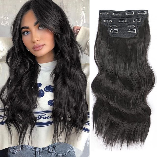 Women's Long Wig Water Ripple Hair Extension Piece 4-piece Set photo 2