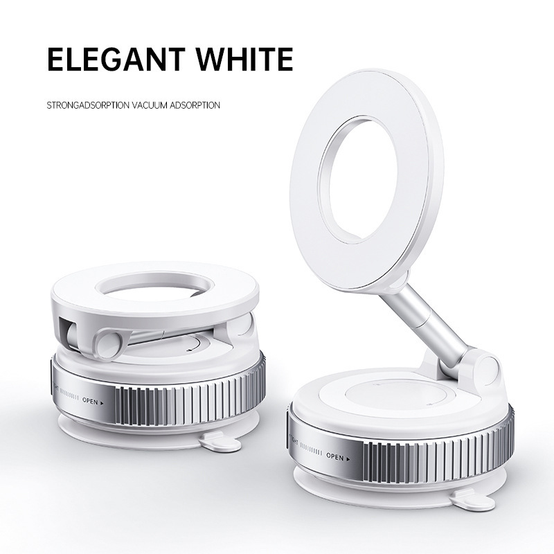 Magnetic Car Phone Holder With Strong Vacuum Suction Cup, Foldable Dashboard Mount, Compatible With All Smartphones And Vehicles photo 4