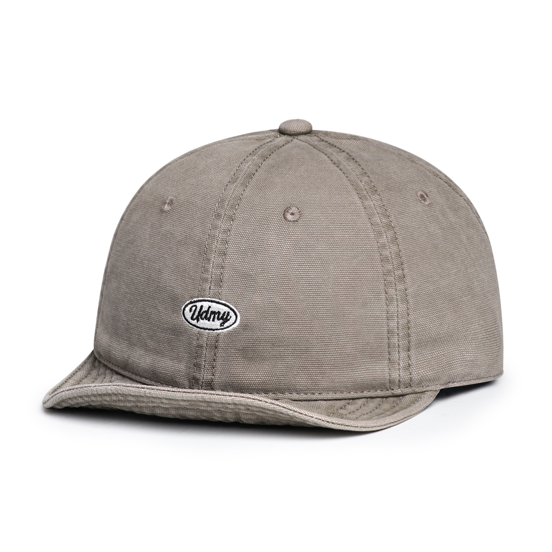 Japanese-style Minimalist Washed And Distressed Soft Brimmed Baseball Cap With Vintage Round Logo And Short Brim For Casual Sun Protection photo 7
