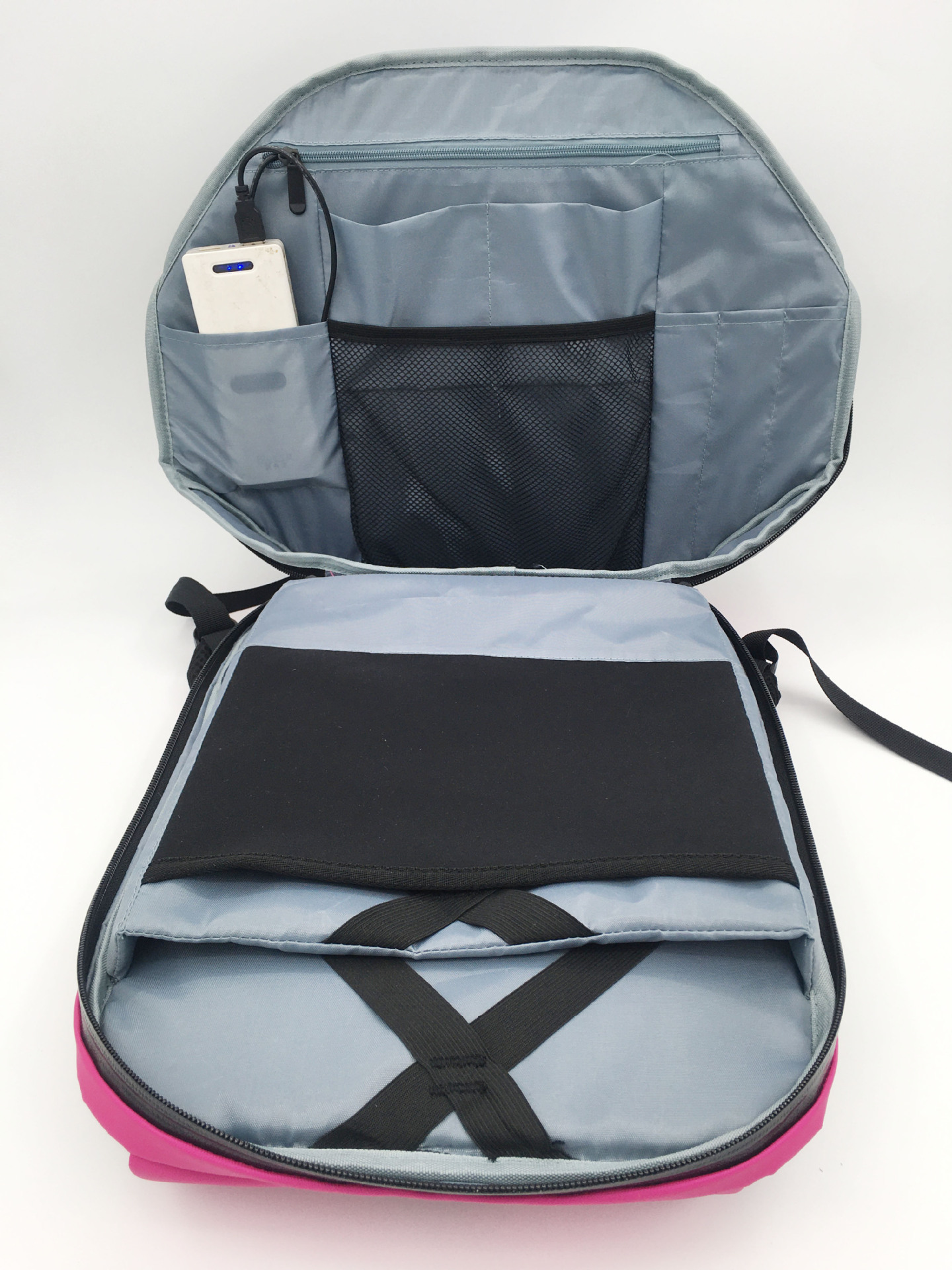 Regular LED Backpack Cycling Double Bag DIY Text Animation Polyester Material Hot Sale - Rose Red Bluetooth photo 6