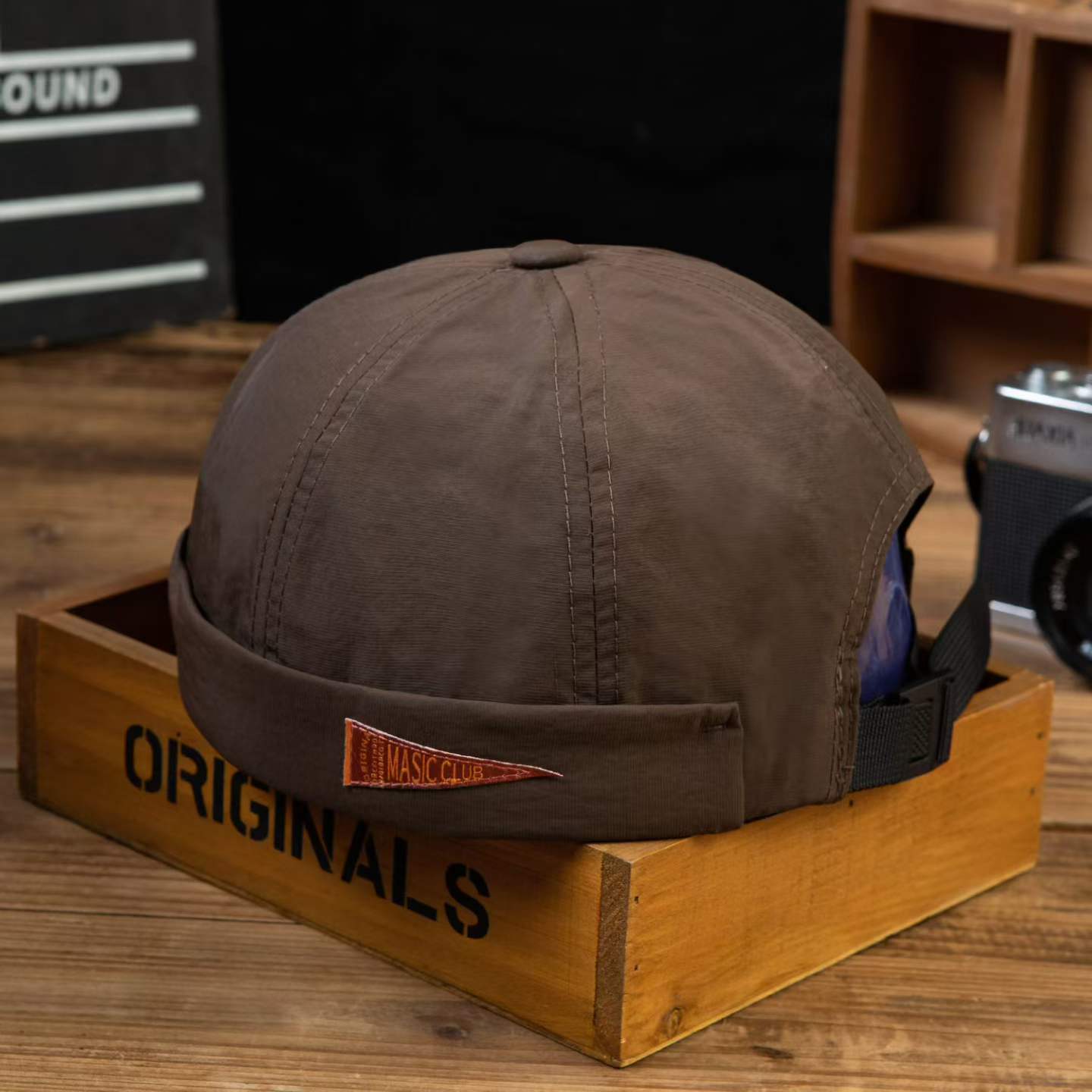 Japanese-style Quick-drying Breathable Fabric Triangular Logo Master Cap With Rolled Brim And Soft Top Without Brim - Hip-hop Hat photo 3
